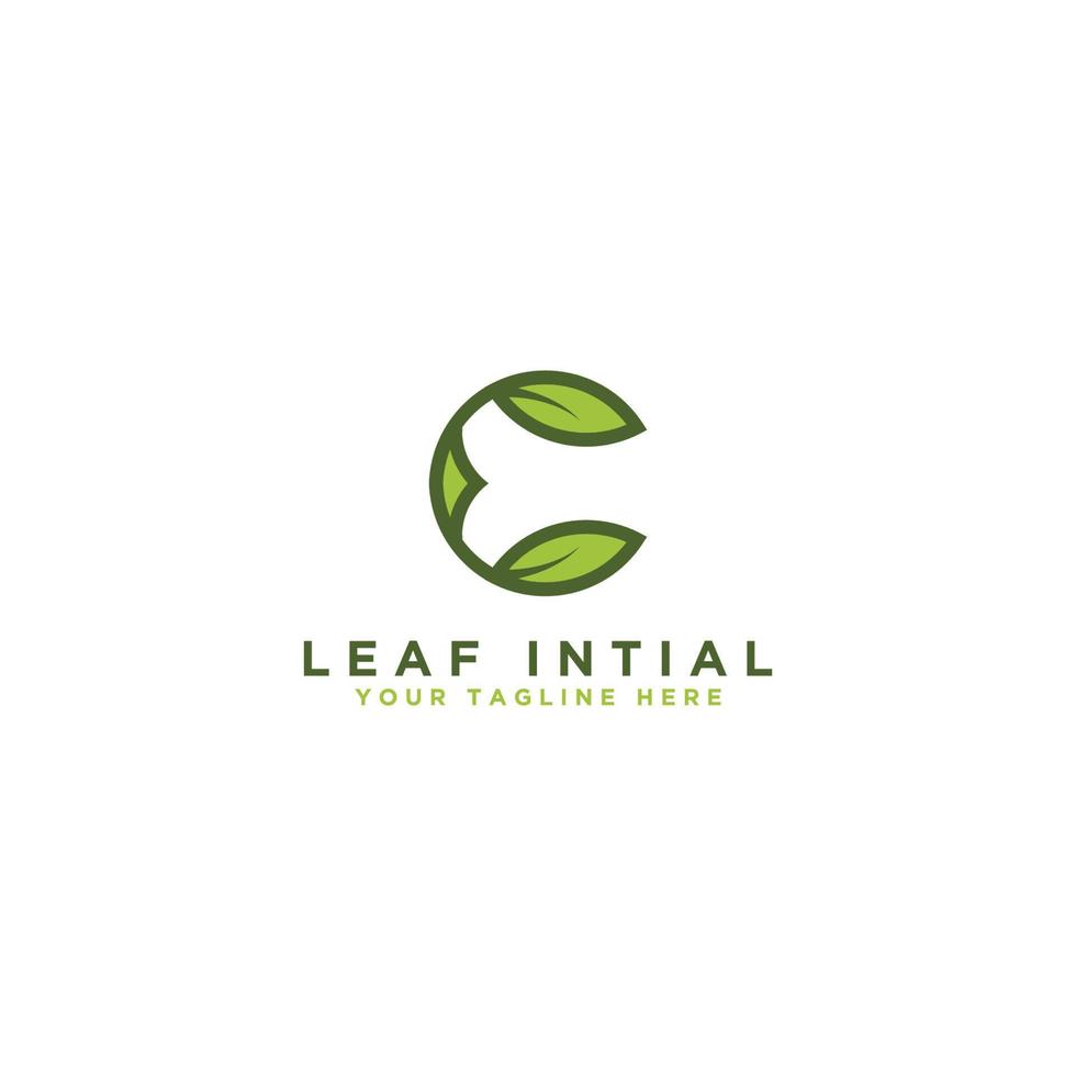 The simple leaf logo is the initial vector design C. the initial style - Vector