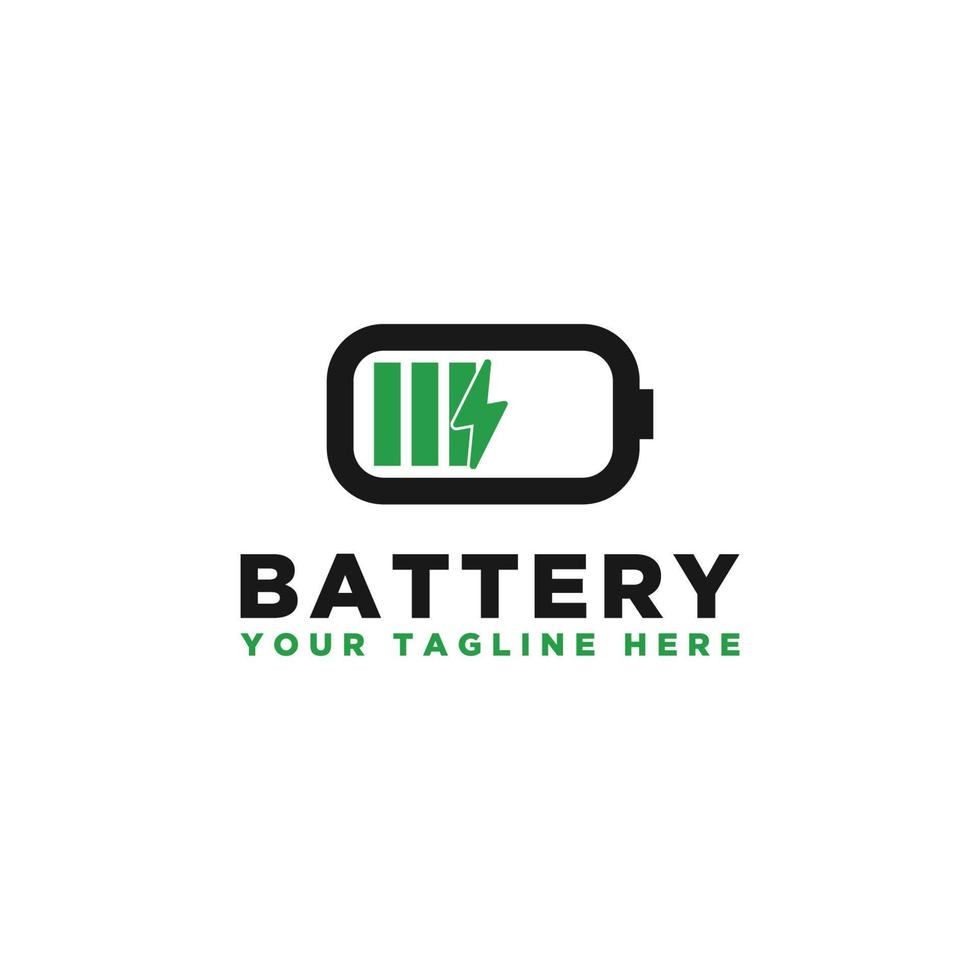 Battery charging logo or indicator icon in vector graphic design,