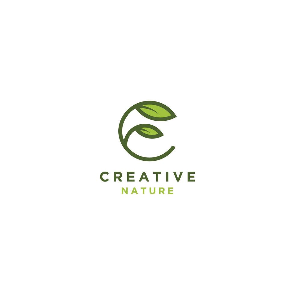 The simple leaf logo is the initial vector design C. the initial style - Vector