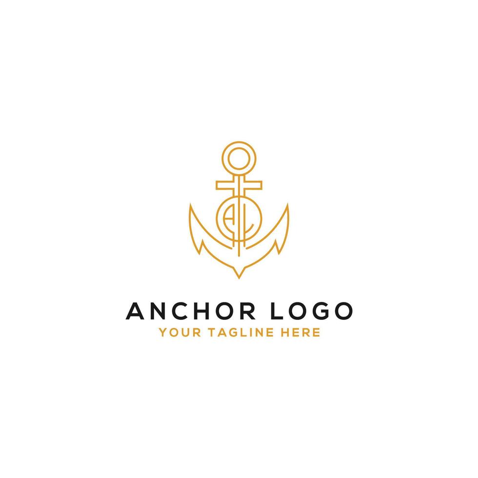 diseño de logotipo al ancla iconos artísticos del logotipo del alfabeto que son elegantes y modernos. - vectores