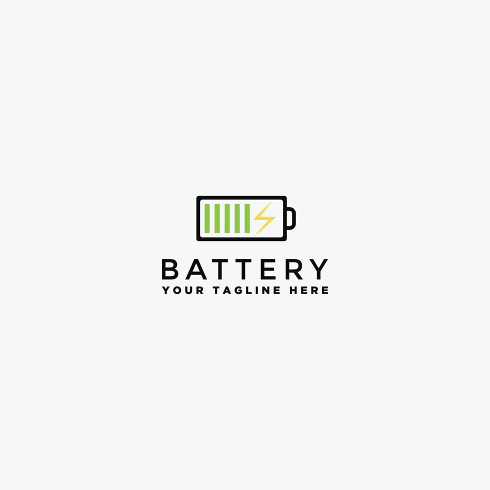 Battery charging logo or indicator icon in vector graphic design,