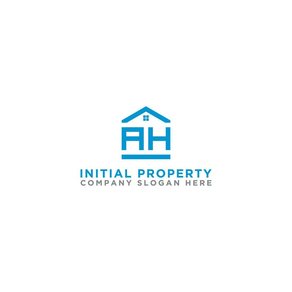 Logo template vector Design, property, real estate with the initials AH - Vector
