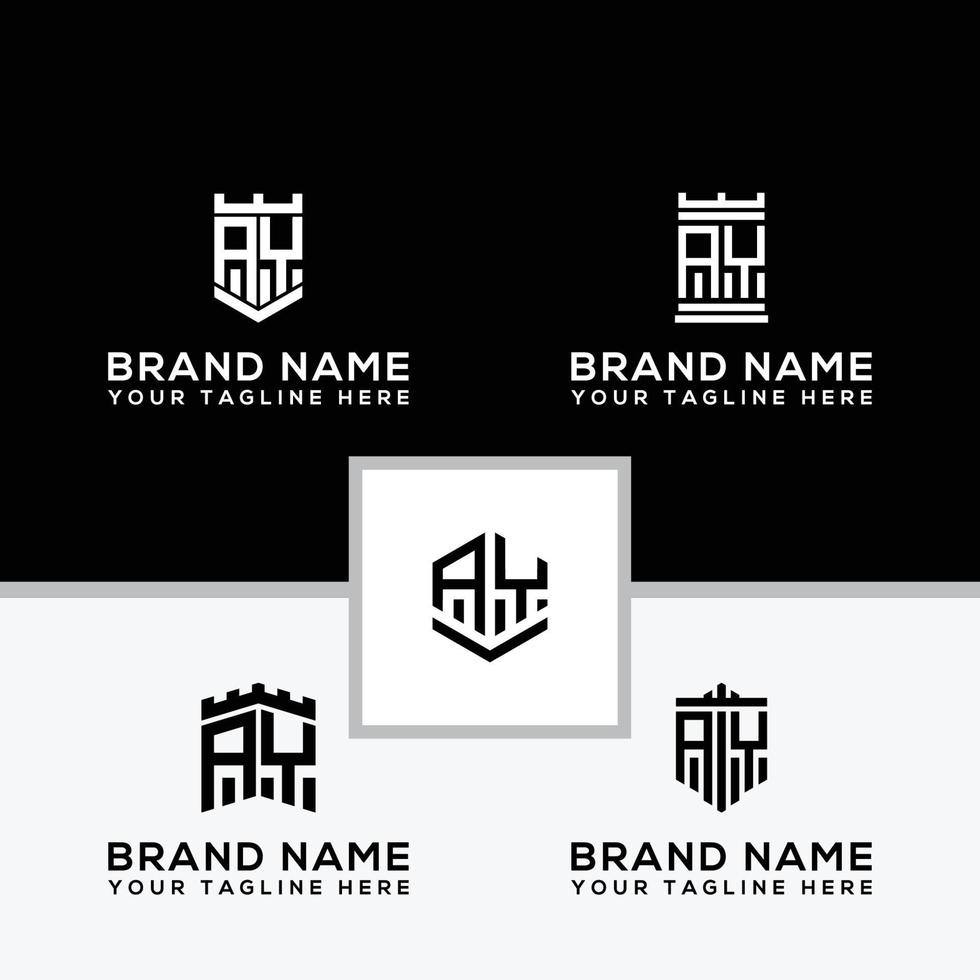 Inspiring logo design Set, for companies from the initial letters of the AY logo icon. -Vectors vector