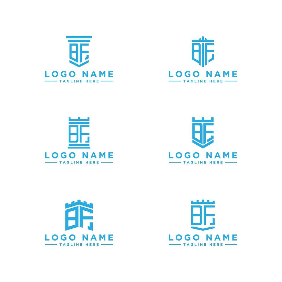 Inspiring logo design Set, for companies from the initial letters of the BF logo icon. -Vectors vector