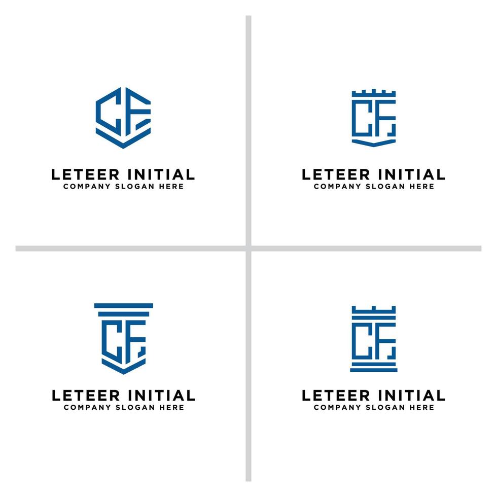 Inspiring logo design Set, for companies from the initial letters of the CF logo icon. -Vectors vector