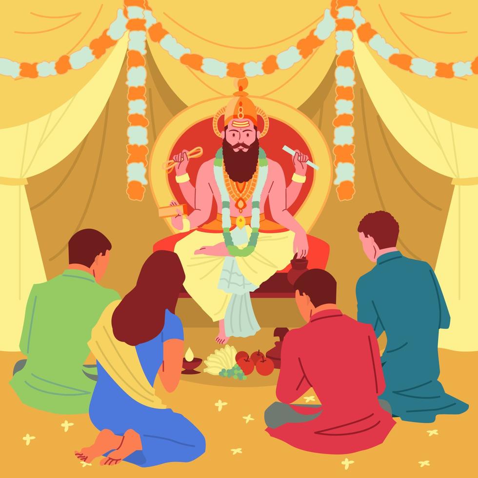 Vishwakarma Puja Festivity vector