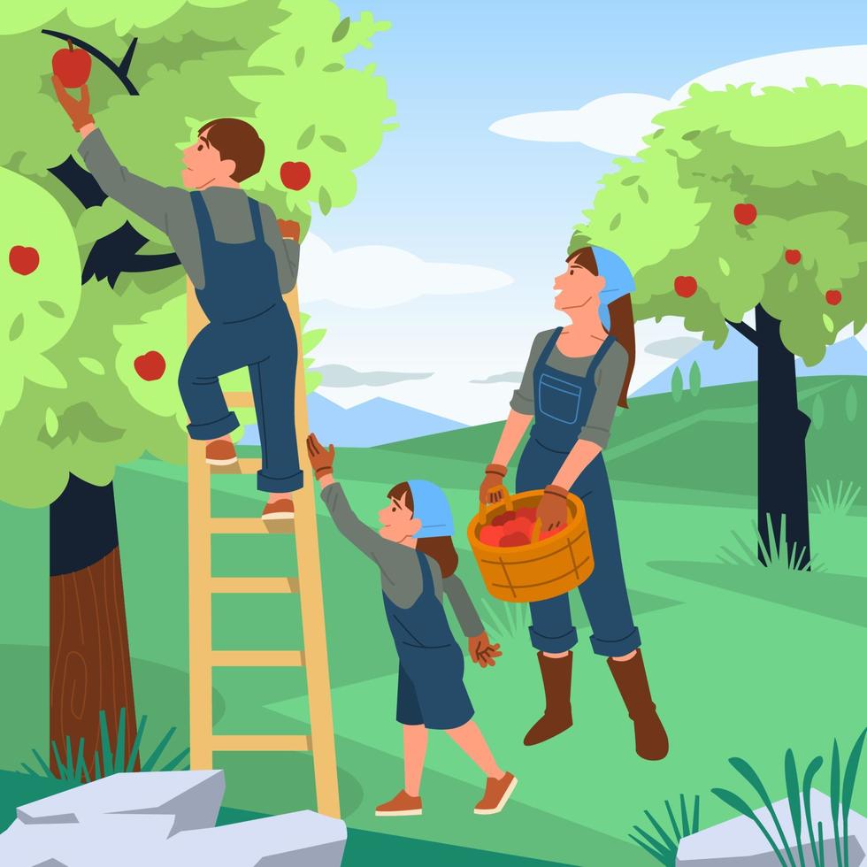 Fall Activity Apple Picking vector