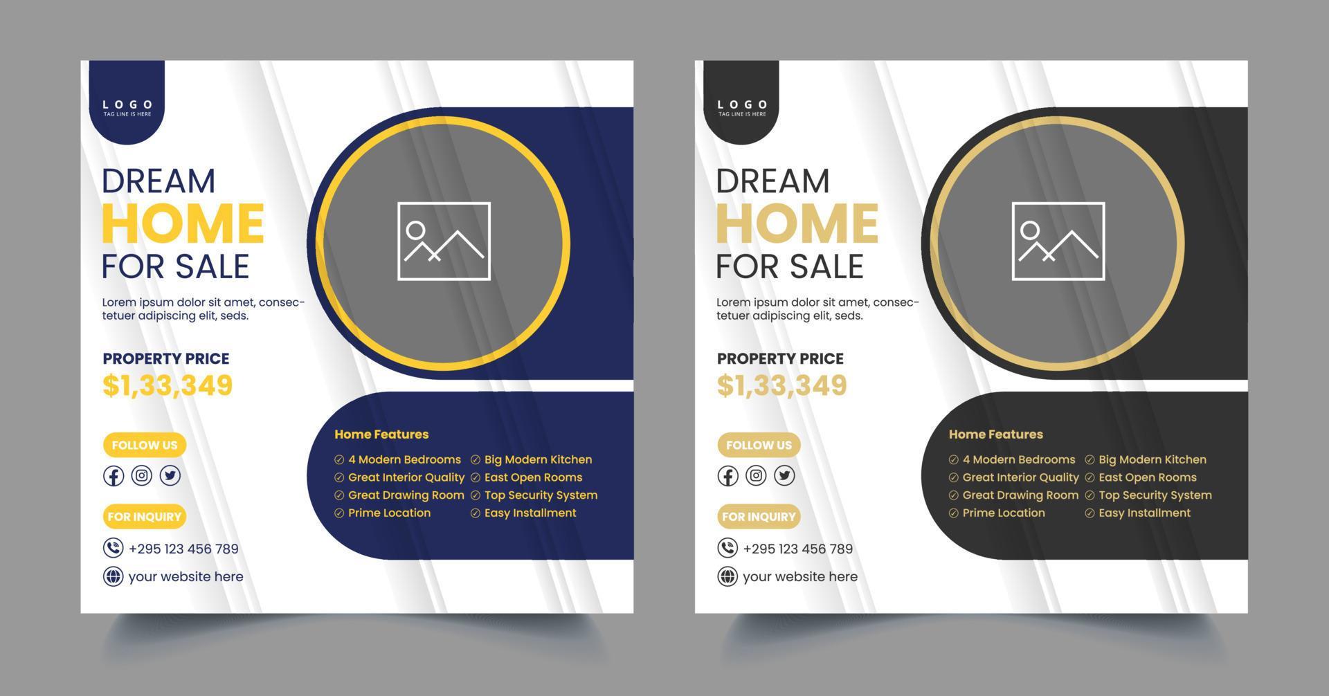 Real estate social media marketing template 9097764 Vector Art at Vecteezy