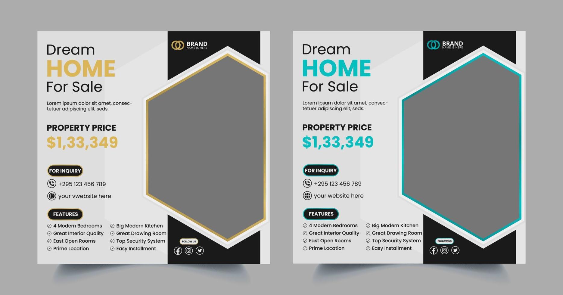 Real estate social media banner design vector