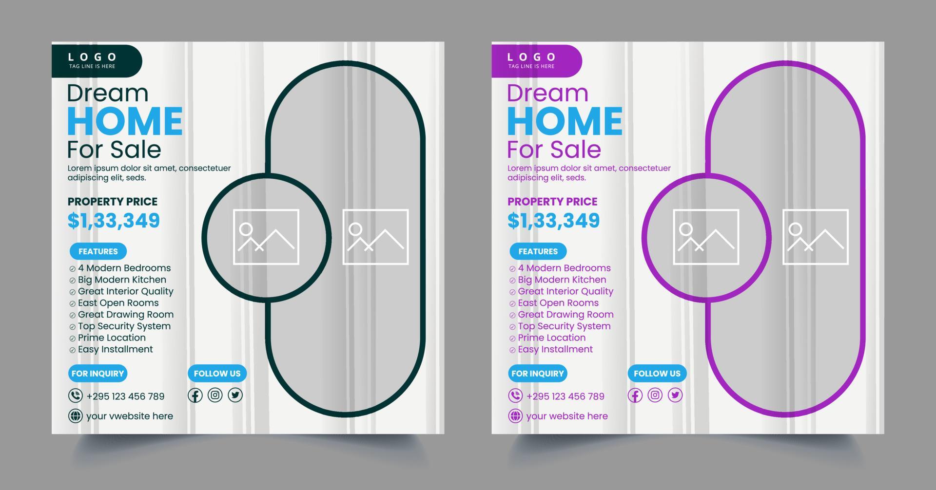 Real estate social media marketing template 9097772 Vector Art at Vecteezy