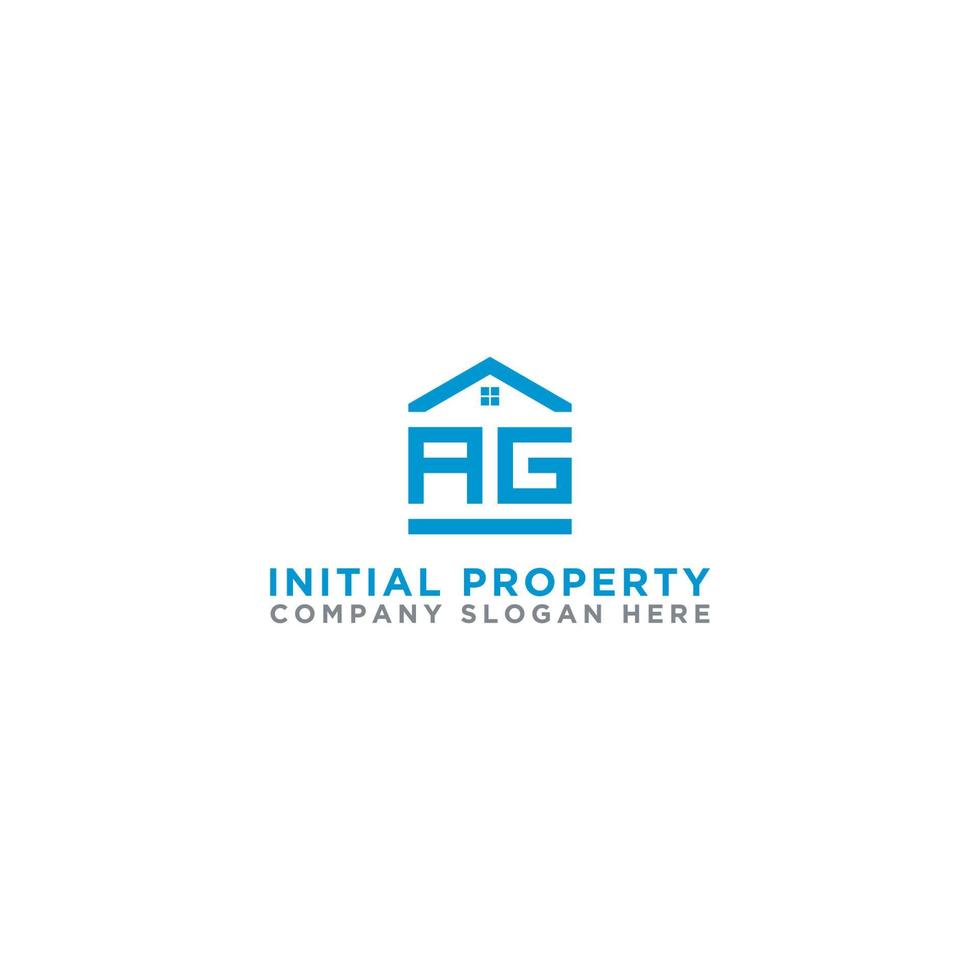 Logo template vector Design, property, real estate with the initials AG- Vector