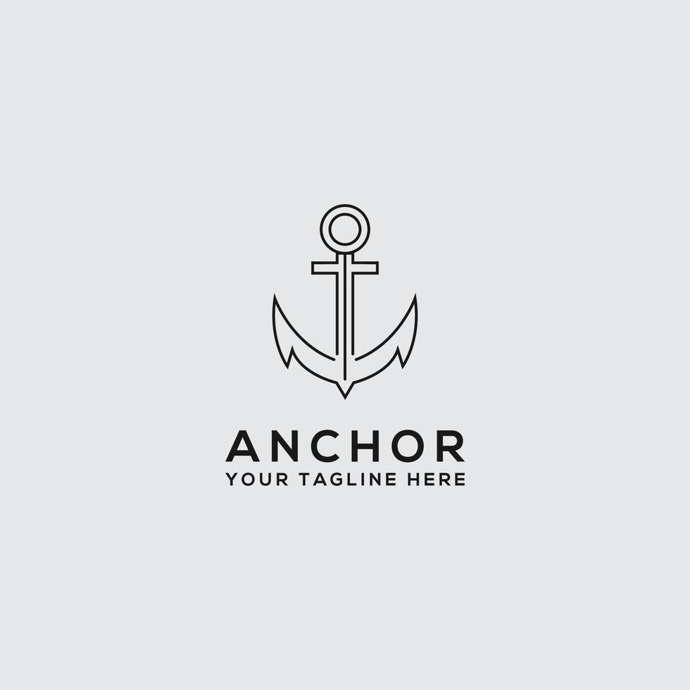 Elegant, trendy, artistic logo icon anchor Logo Design. - Vector