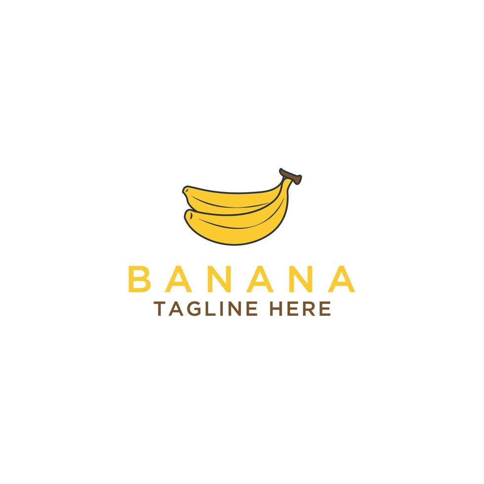 vector de diseño de alimentos saludables de plátano con logotipo de plantilla