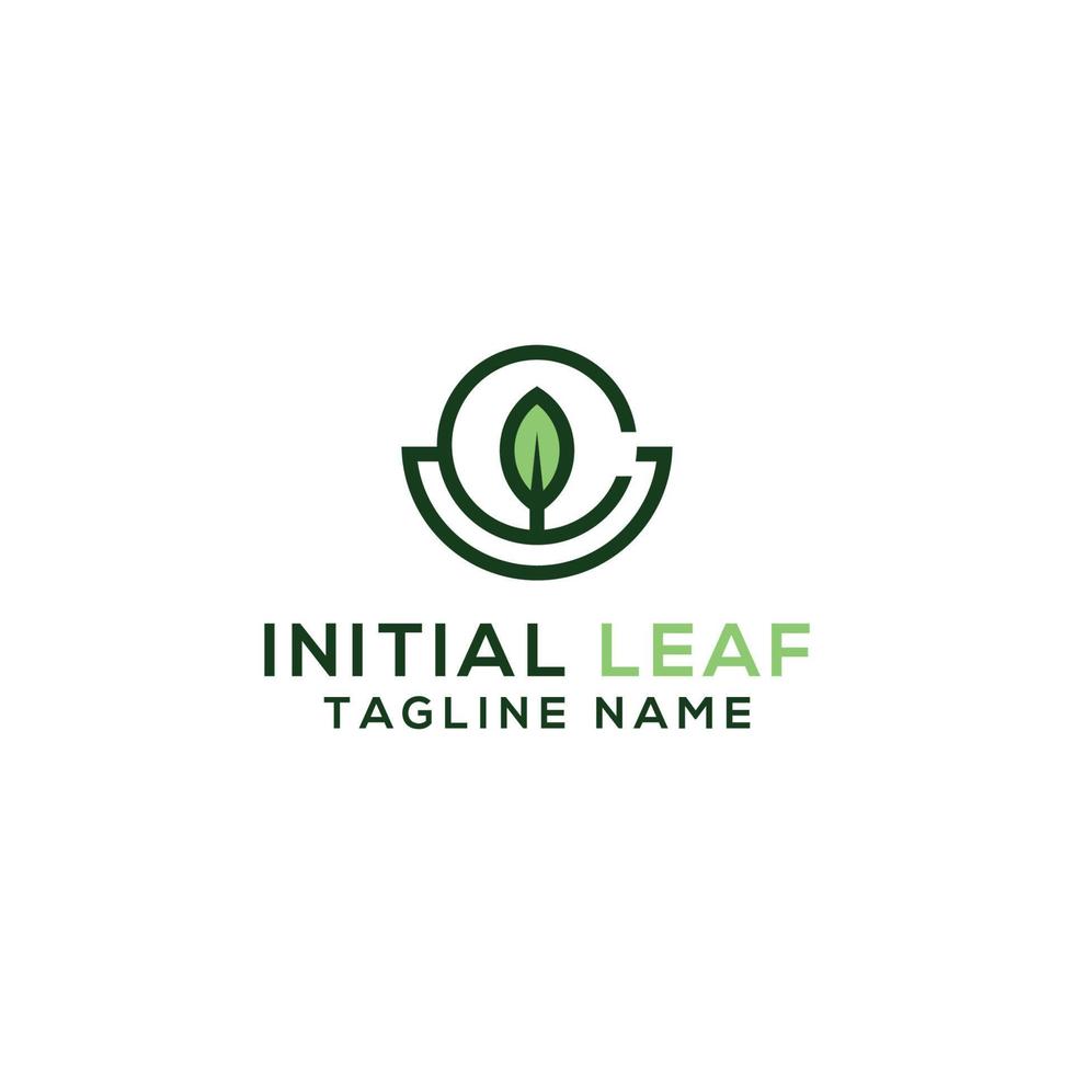 The simple leaf logo is the initial vector design C. the initial style - Vector