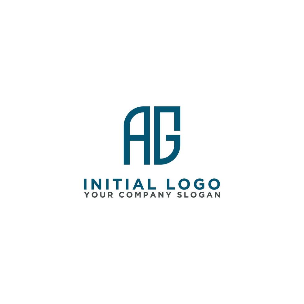 inspiración de diseño de logotipos para empresas a partir de las letras iniciales del icono del logotipo ag. -vector vector