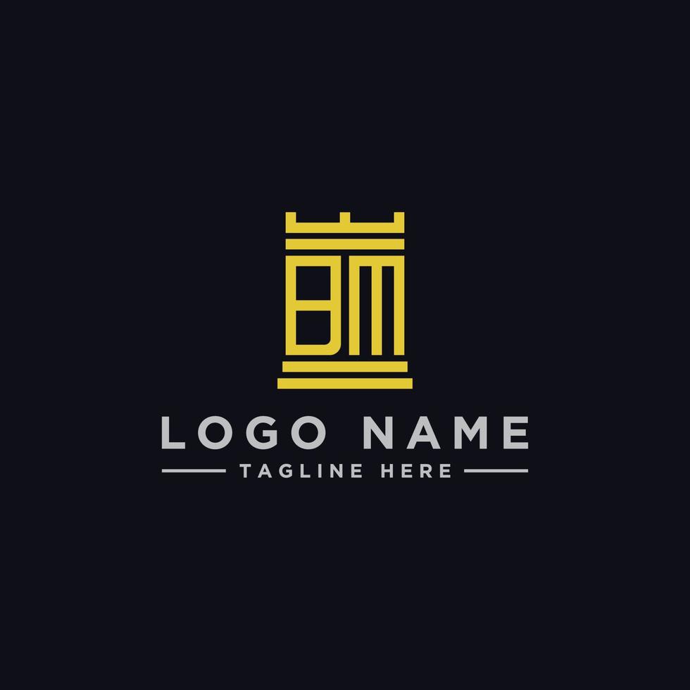 logo design inspiration for companies from the initial letters of the BM logo icon. -Vector vector