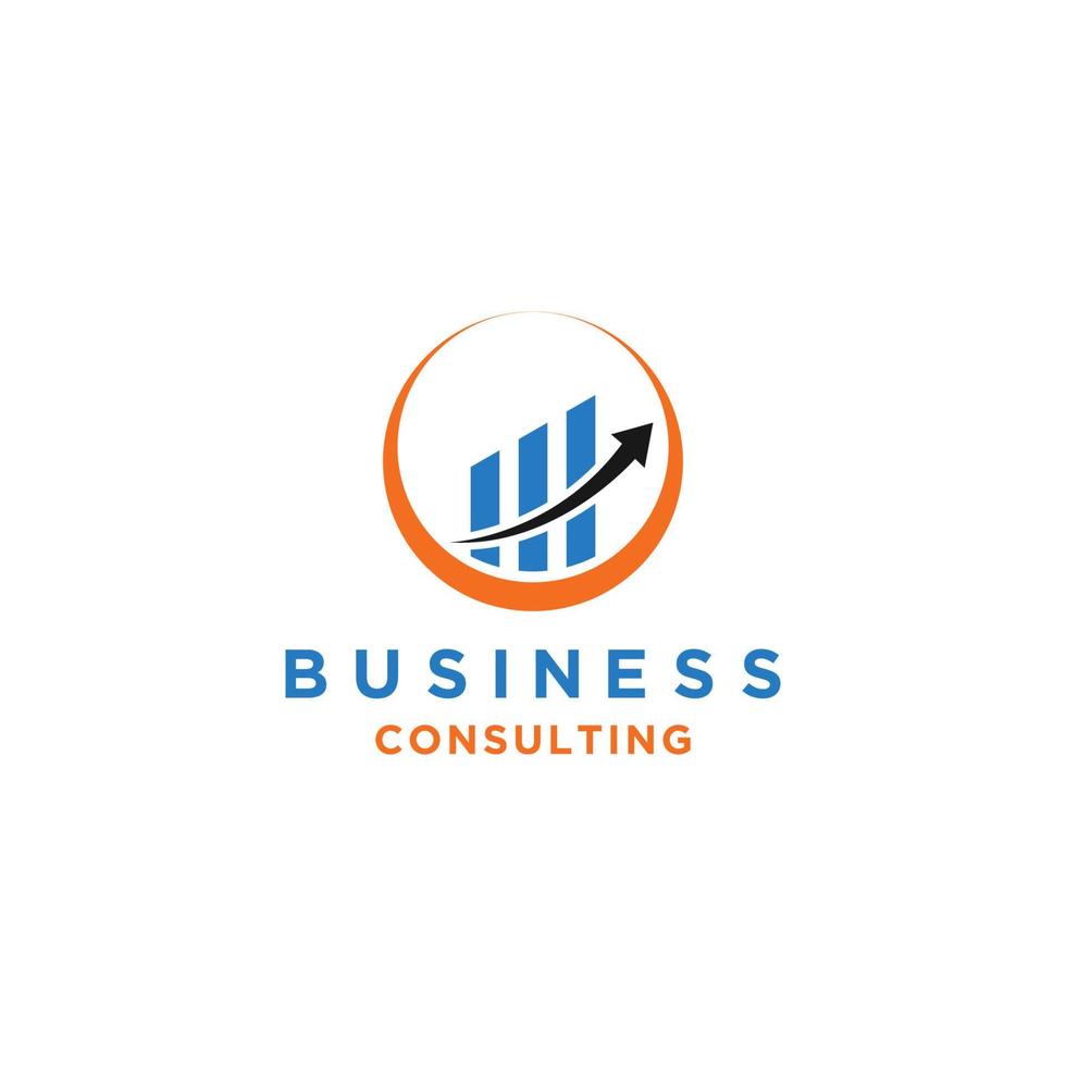 Business consulting logo template. vector growth chart design. Consult the type of logo - Vector