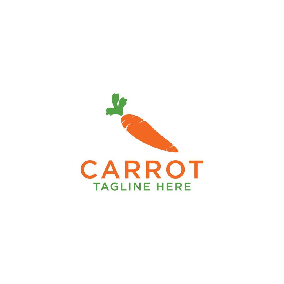 Ilustración de vector de plantilla de diseño de icono de logotipo de zanahoria