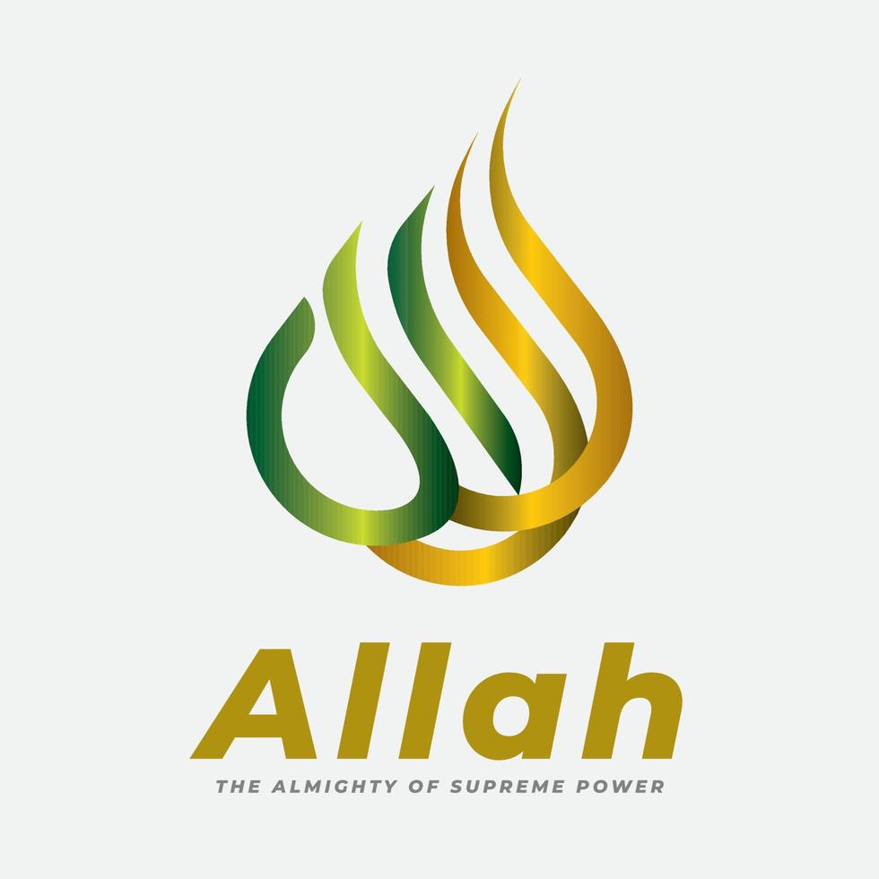 Supreme Power Calligraphy Allah Logo vector