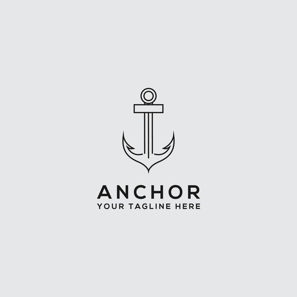 Elegant, trendy, artistic logo icon anchor Logo Design. - Vector