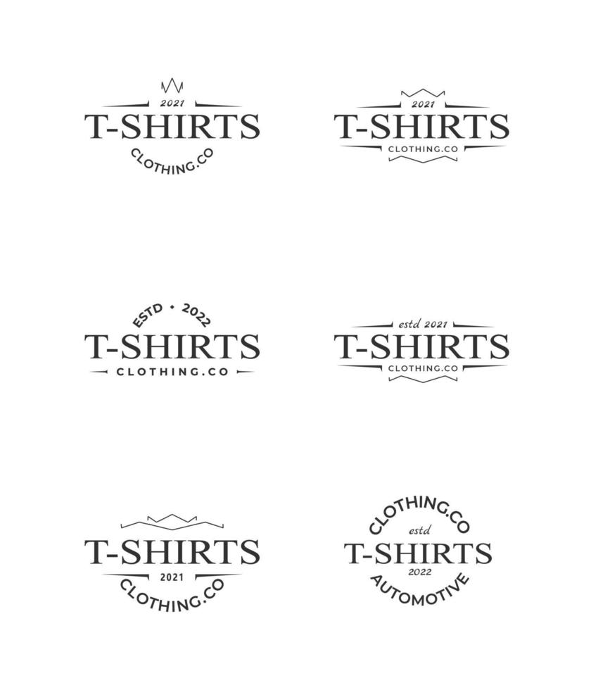 Set logo for clothing, logo for clothing, apparel logo design, vintage, retro, old vector