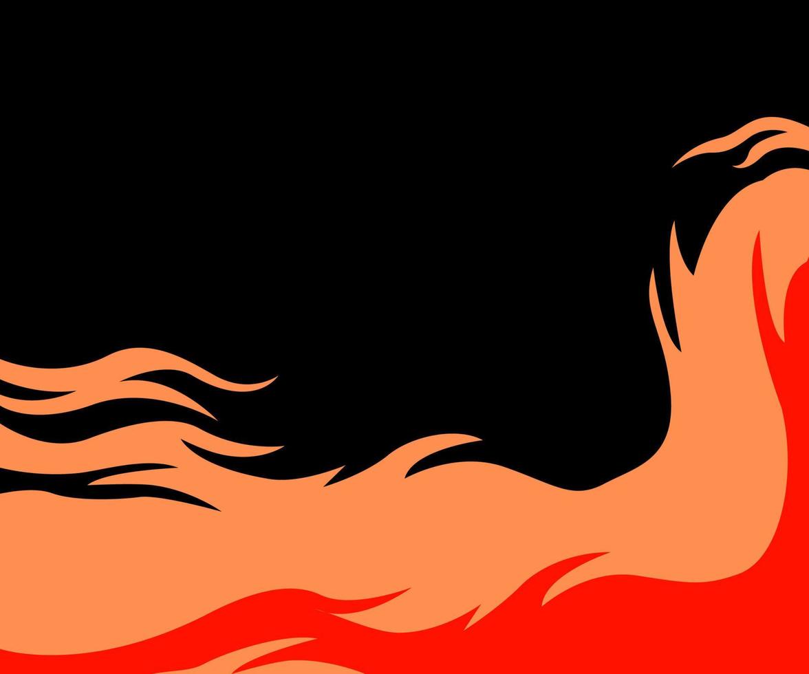 fondo con fuego, fuego, fondo naranja y rojo, llama en fondo oscuro, arte, diseño de arte ondulado vector