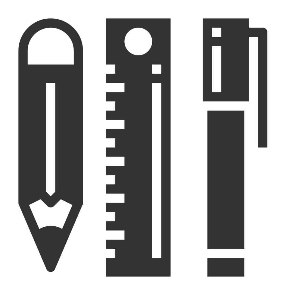 Stationery Solid Icon Vector Illustration