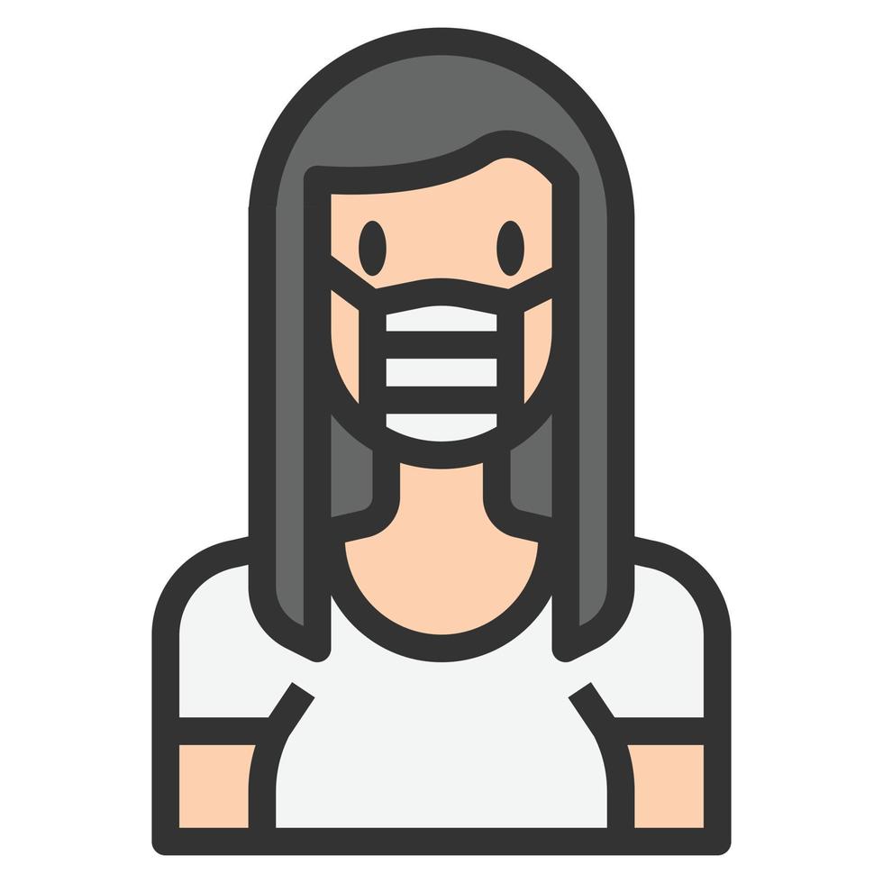 vector de máscara facial de mujer de icono de personas.