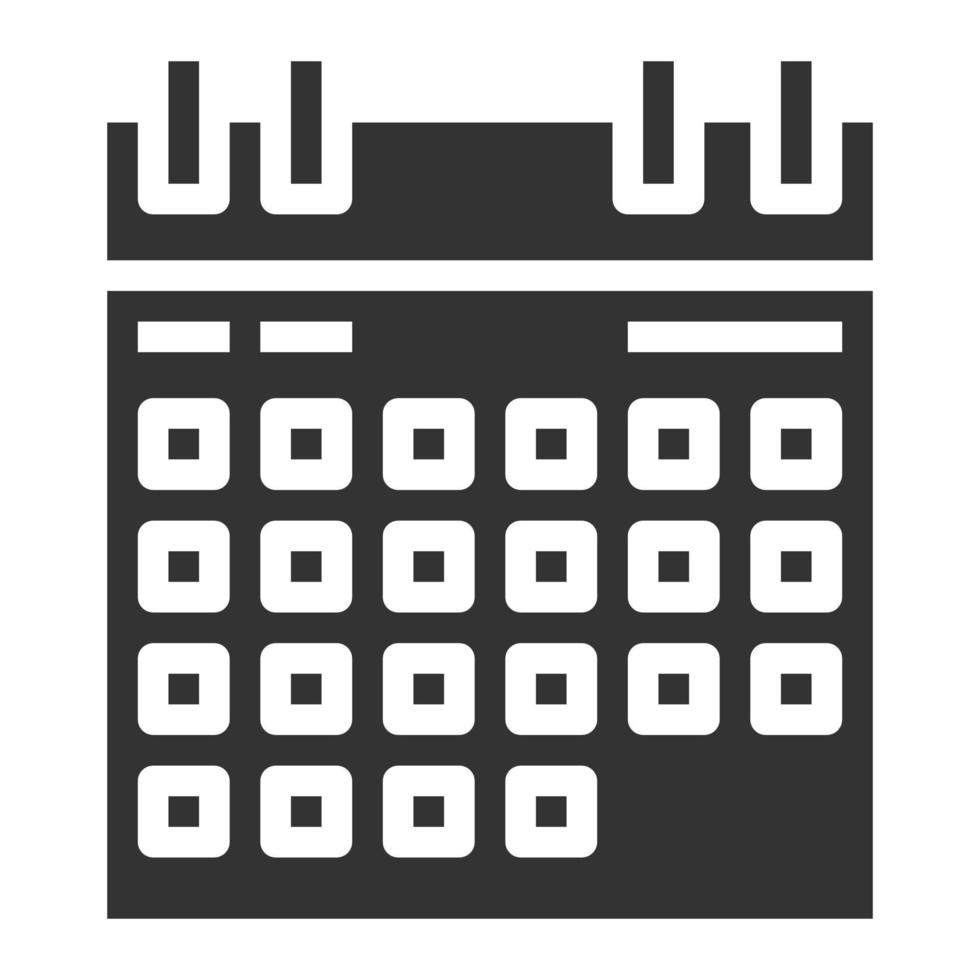 Calendar Icon Solid Vector Illustration