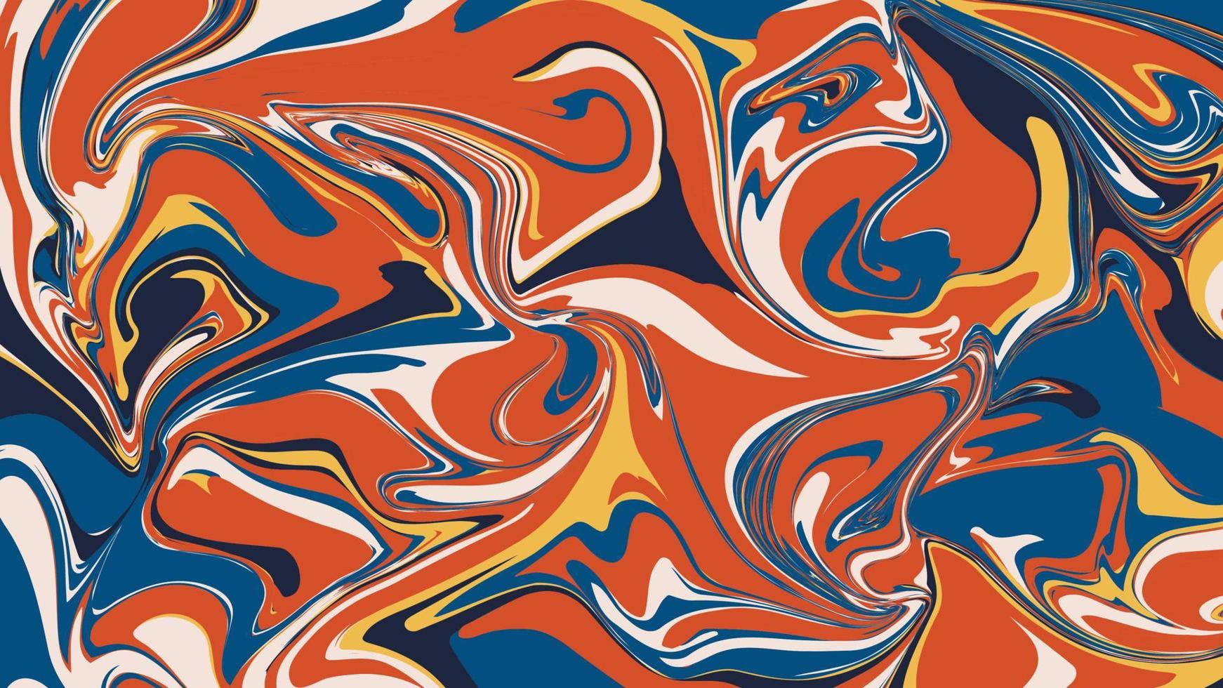 Vector abstract background with liquid flowers. Liquid wallpaper in retro colours.