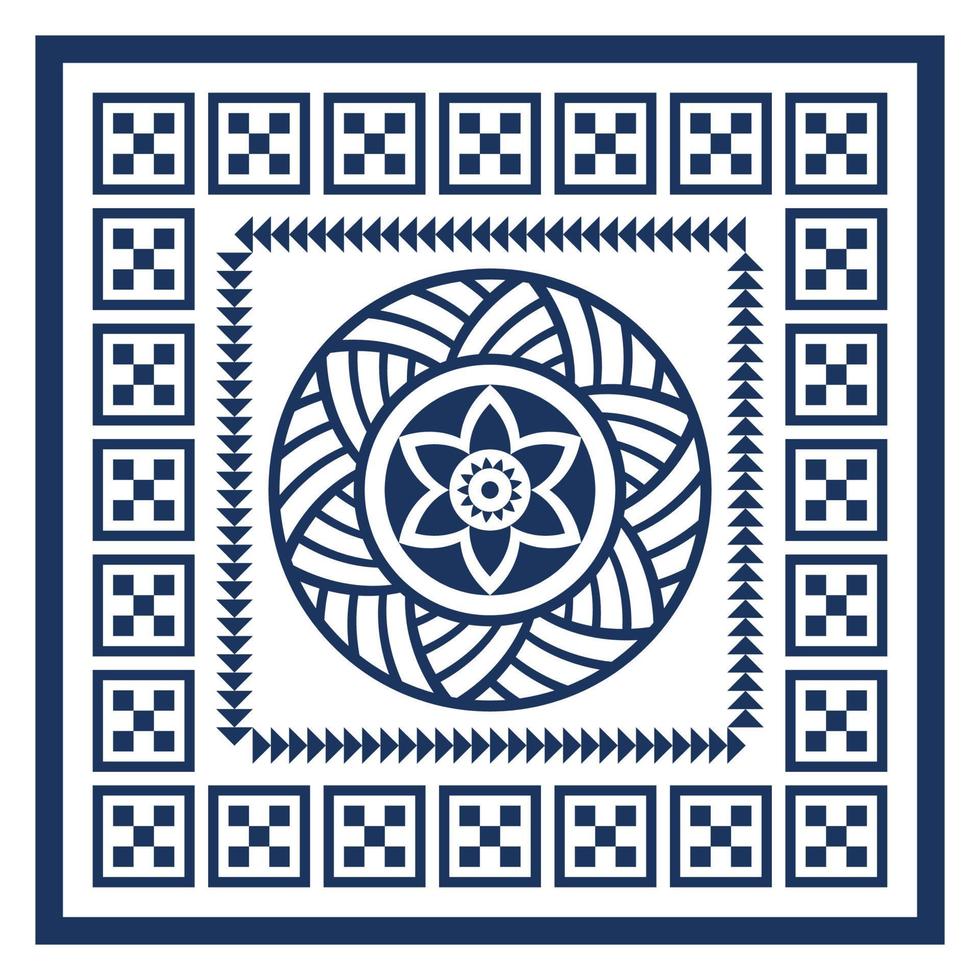Tribal scarf pattern. Polynesian Maori style design for woman hijab, boho carpet, bandana, neckwear, batik, rug, shawl, pillow case. square pattern design style vector
