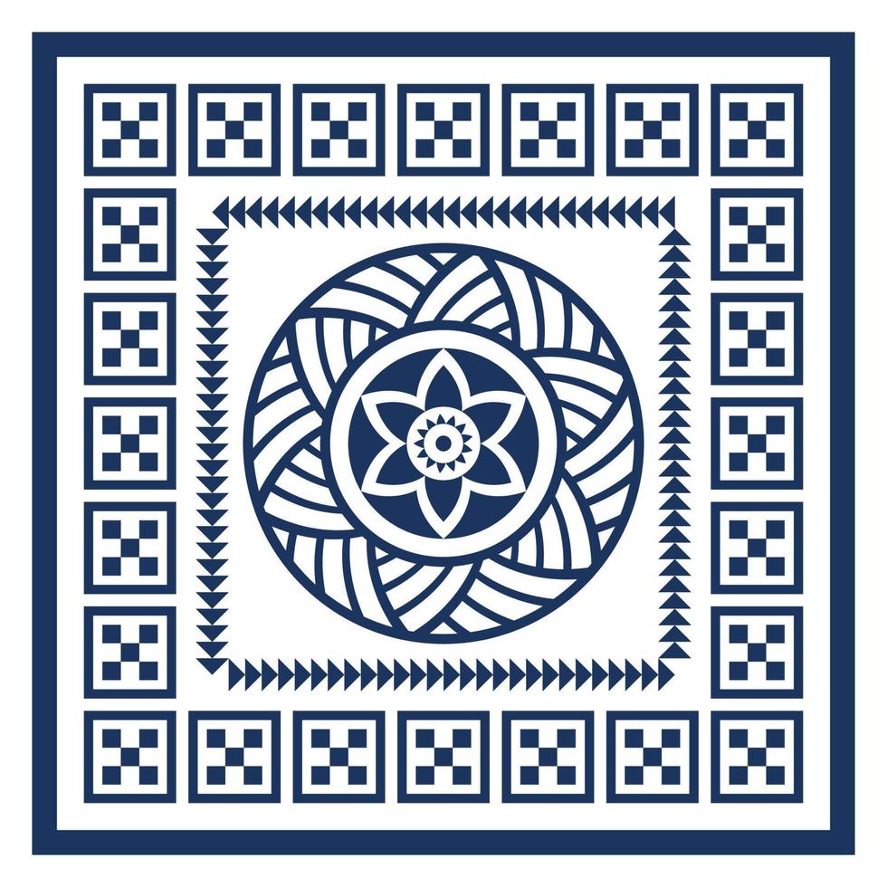 patrón de bufanda tribal. diseño de estilo maorí polinesio para mujer hiyab, alfombra boho, bandana, ropa de cuello, batik, alfombra, chal, funda de almohada. estilo de diseño de patrón cuadrado vector