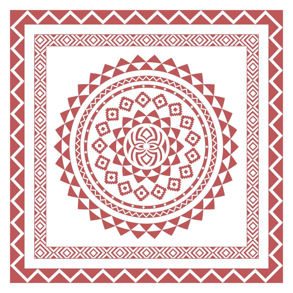 Tribal scarf pattern. Polynesian Maori style design for woman hijab, boho carpet, bandana, neckwear, batik, rug, shawl, pillow case. square pattern design style vector