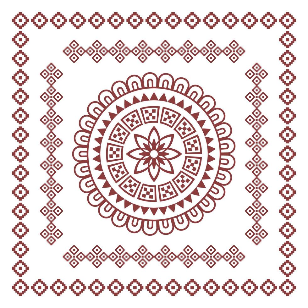 Tribal scarf pattern. Polynesian Maori style design for woman hijab, boho carpet, bandana, neckwear, batik, rug, shawl, pillow case. square pattern design style vector