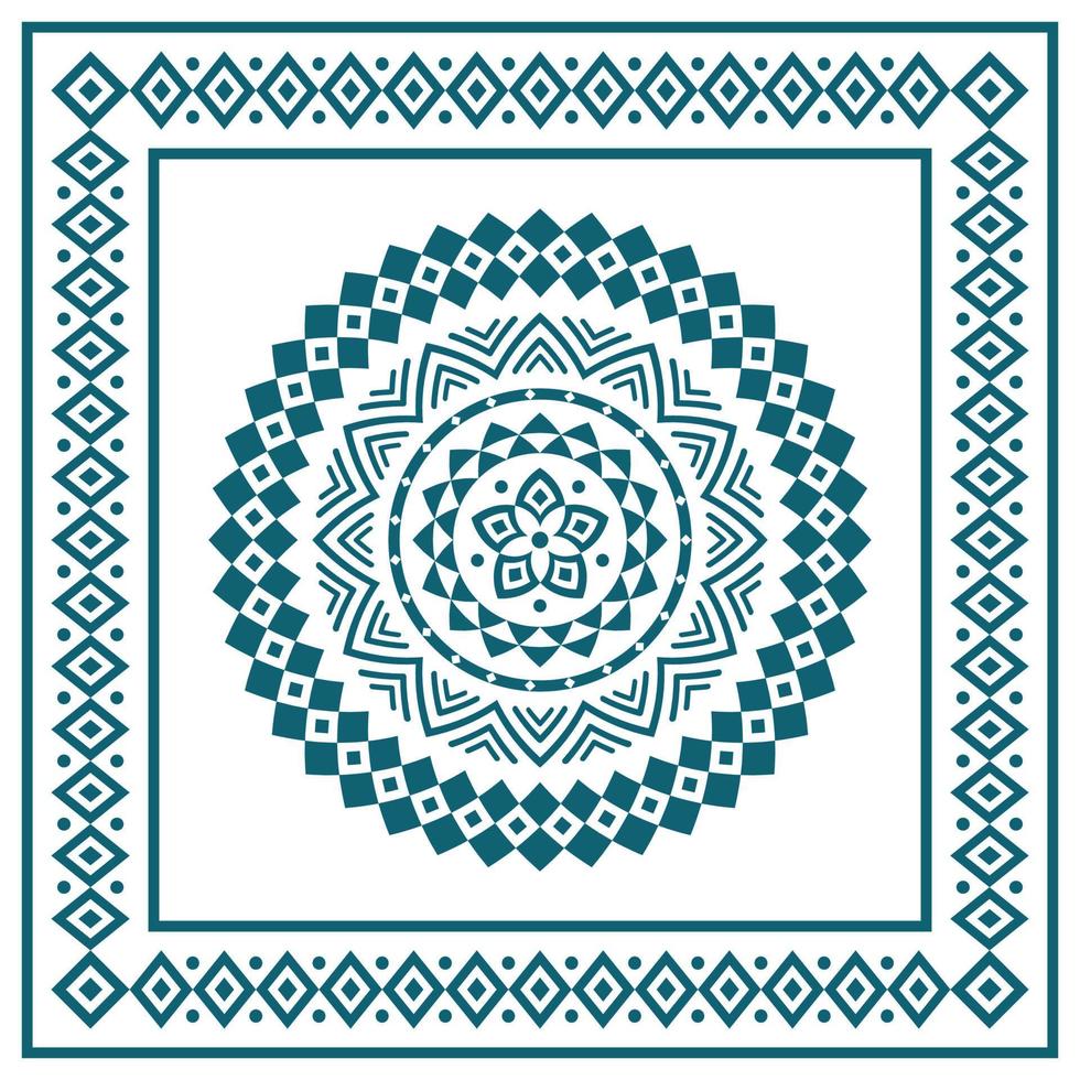 Tribal scarf bandana pattern. Polynesian Maori style design for woman hijab, boho carpet, bandana, neckwear, batik, rug, shawl, pillow case. square patter vector