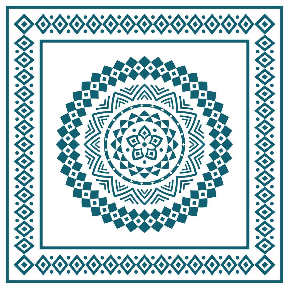 Tribal scarf bandana pattern. Polynesian Maori style design for woman hijab, boho carpet, bandana, neckwear, batik, rug, shawl, pillow case. square patter vector