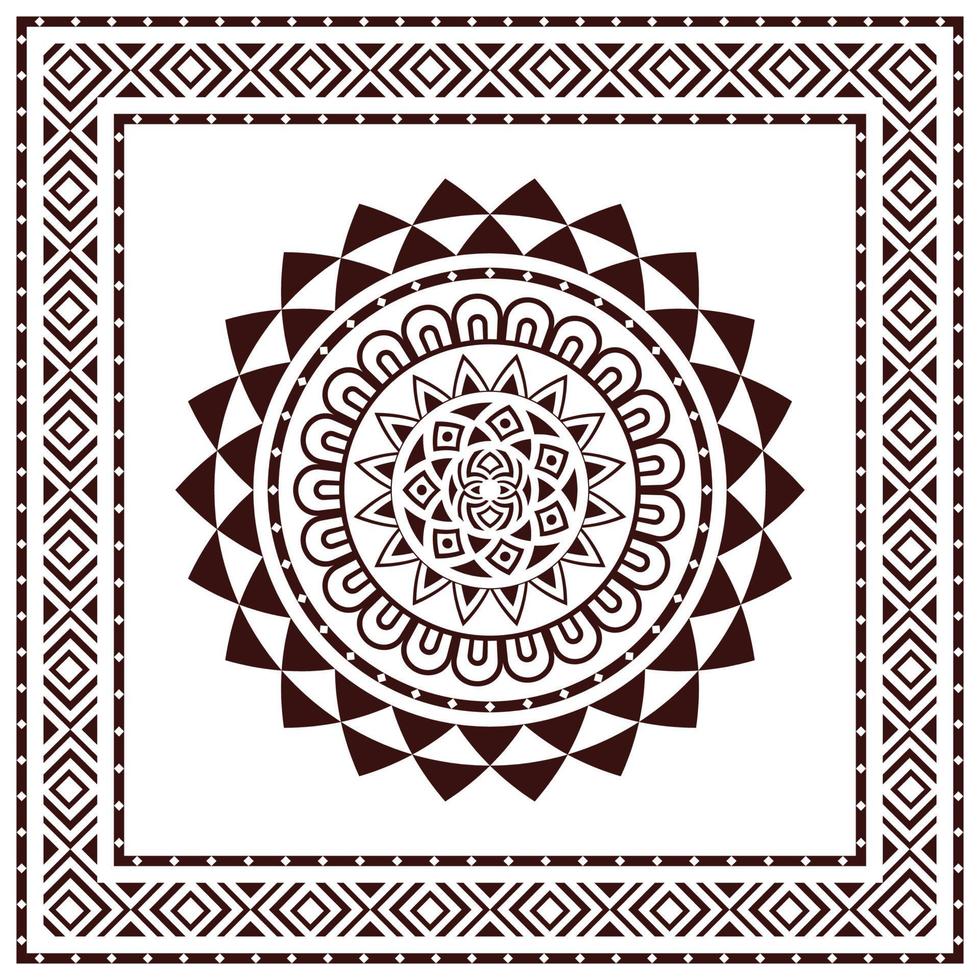 Tribal scarf bandana pattern. Polynesian Maori style design for woman hijab, boho carpet, bandana, neckwear, batik, rug, shawl, pillow case. square patter vector