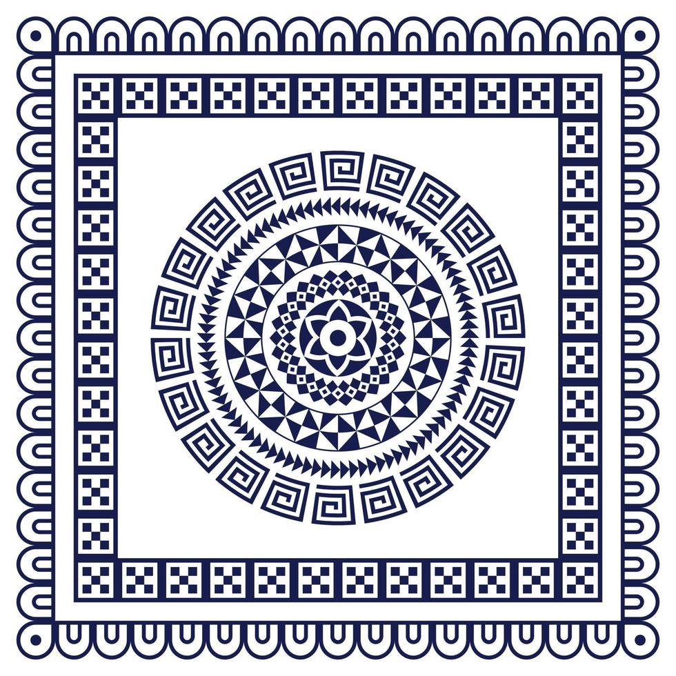 Tribal scarf bandana pattern. Polynesian Maori style design for woman hijab, boho carpet, bandana, neckwear, batik, rug, shawl, pillow case. square patter vector