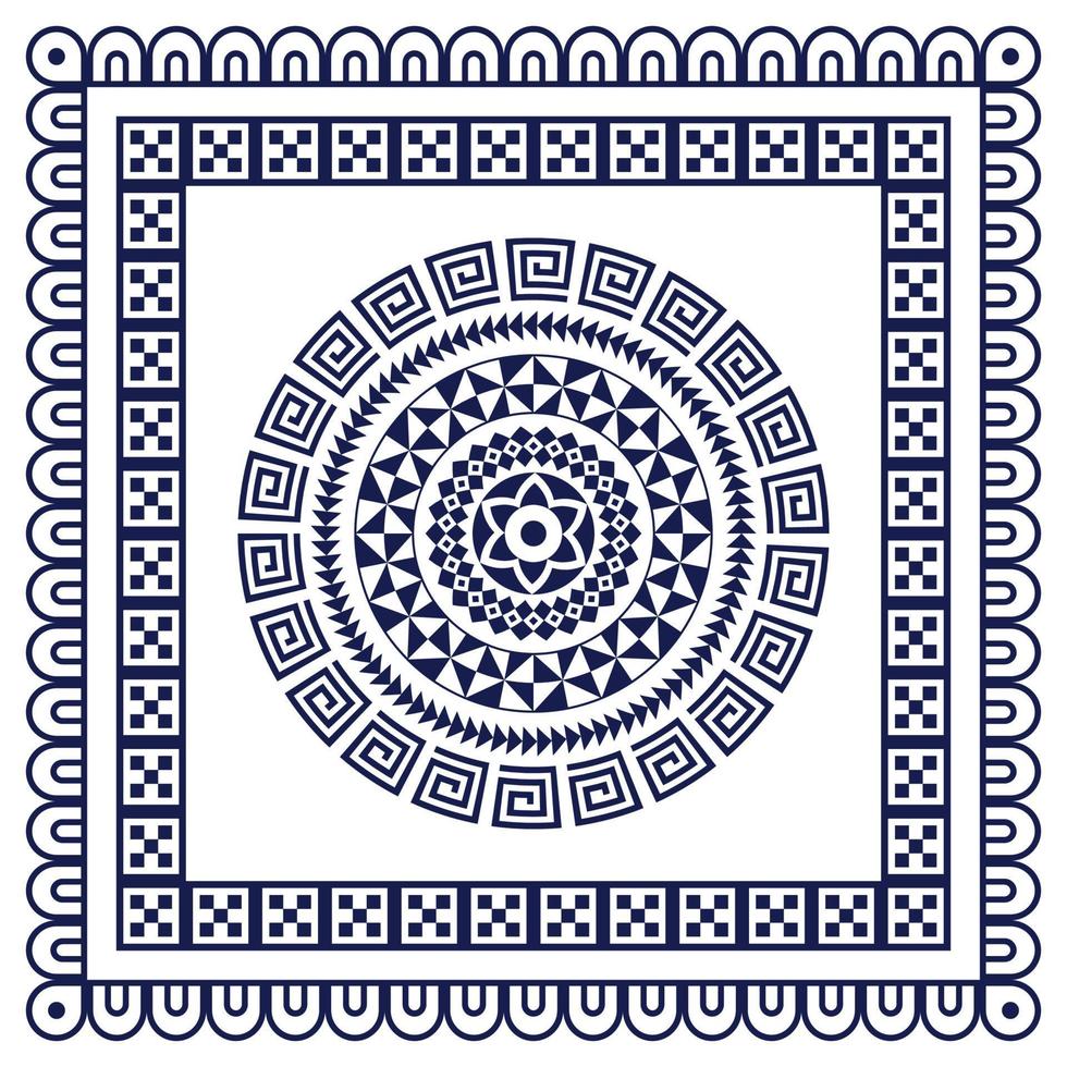 Tribal scarf bandana pattern. Polynesian Maori style design for woman hijab, boho carpet, bandana, neckwear, batik, rug, shawl, pillow case. square patter vector