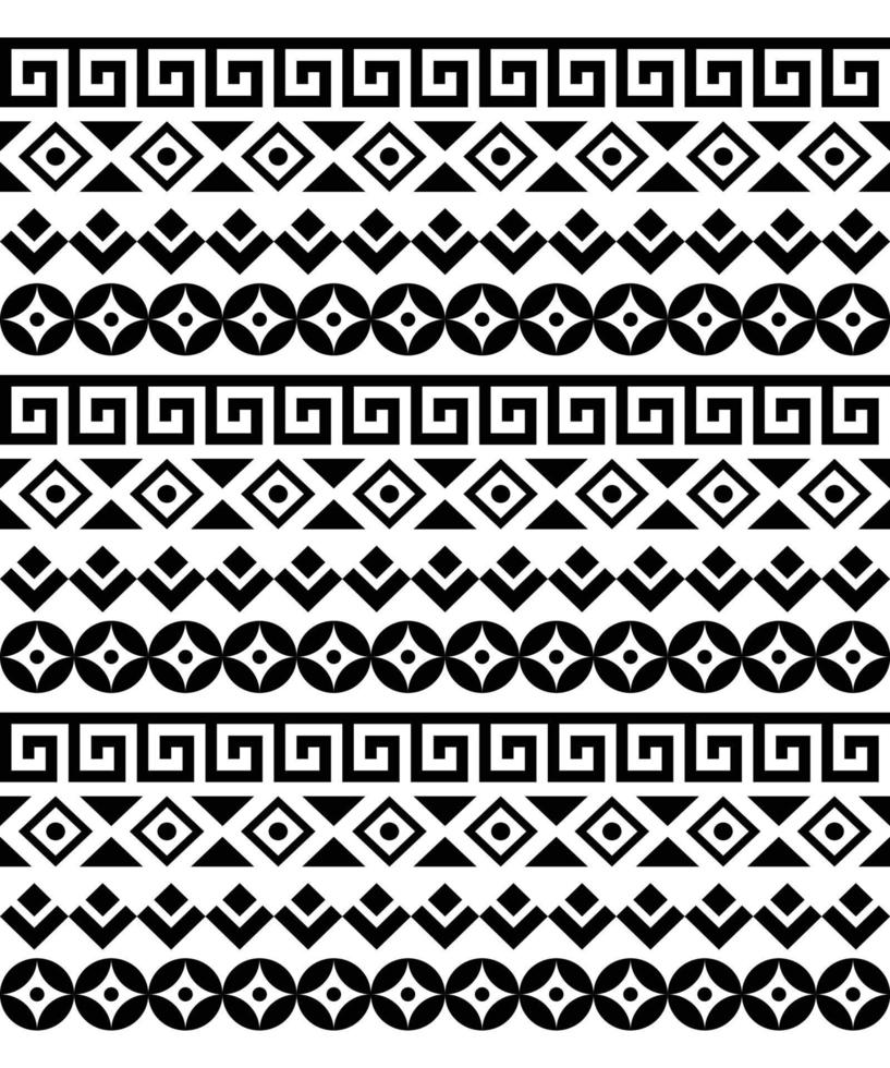 Polynesian Maori tribal aztec seamless pattern. Background for fabric, wallpaper, card template, wrapping paper, carpet, textile, cover. ethnic tattoo style pattern vector