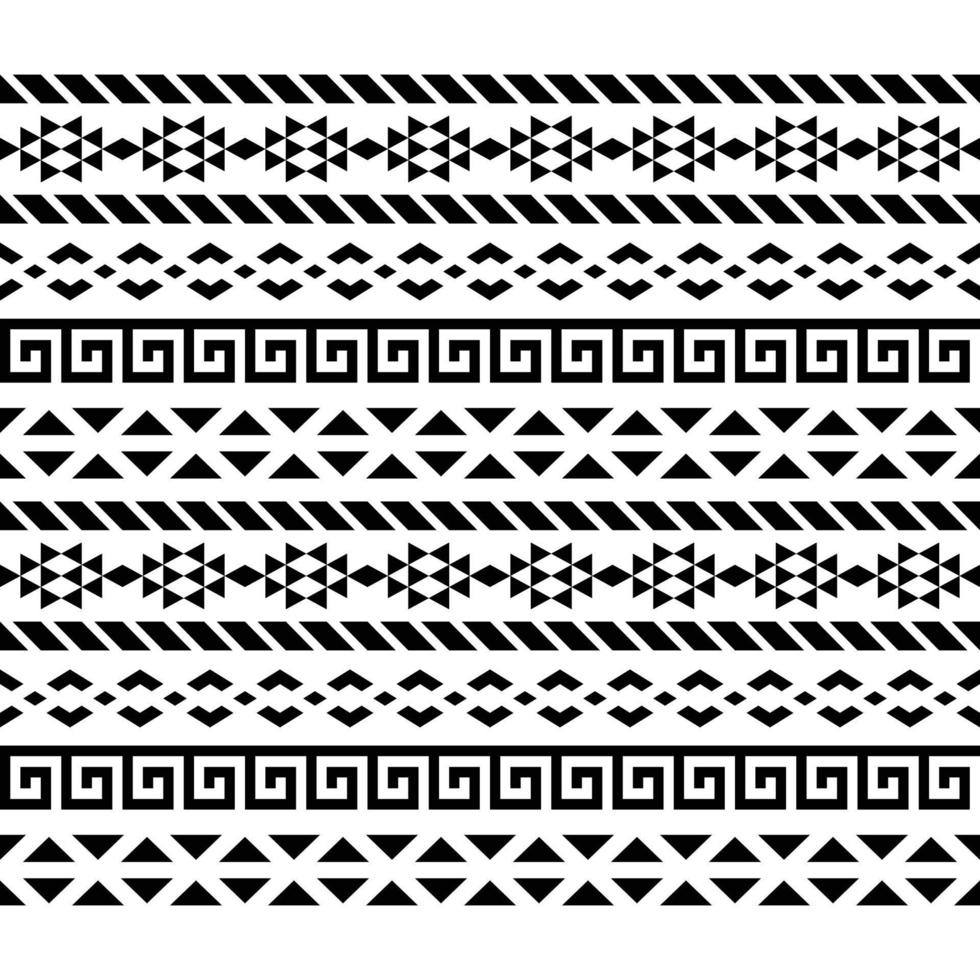 Polynesian Maori tribal aztec seamless pattern. Background for fabric, wallpaper, card template, wrapping paper, carpet, textile, cover. ethnic tattoo style pattern vector