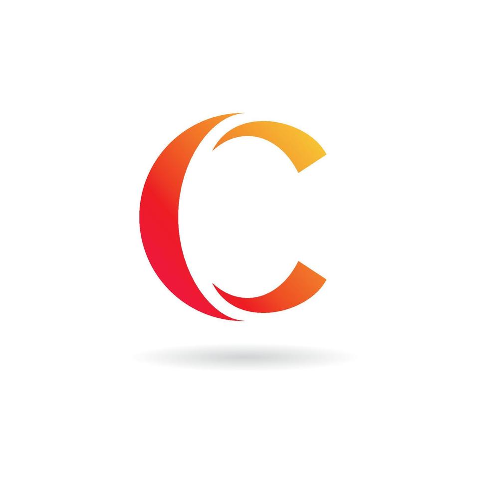 plantilla de vector de logotipo c inicial, marcas de logotipo de letra c abstracta, logotipo de empresa, ilustración vectorial