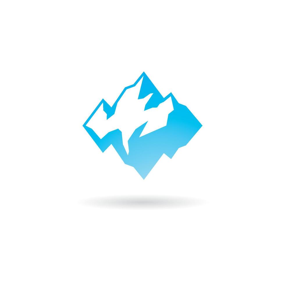 Ilustración del logotipo de iceberg en fondo blanco aislado vector