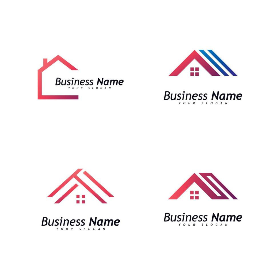 plantilla de vector de logotipo de casa, bienes raíces creativos y plantilla de logotipo de icono de construcción de viviendas