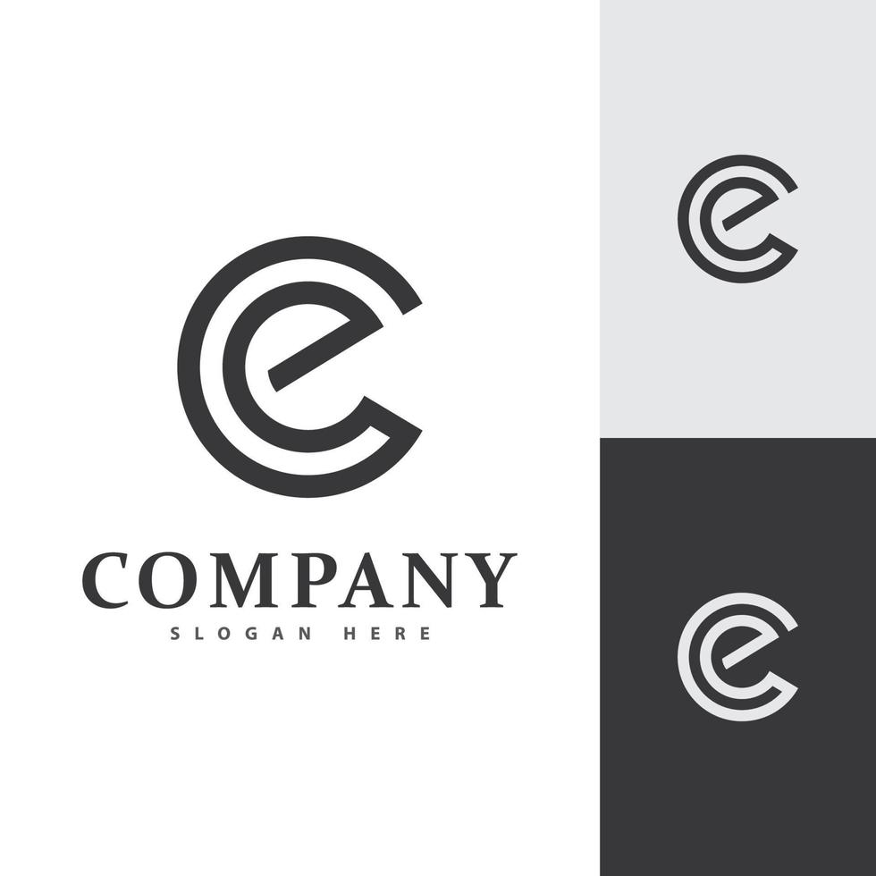 plantilla de vector de logotipo c inicial, marcas de logotipo de letra c abstracta, logotipo de empresa, ilustración vectorial