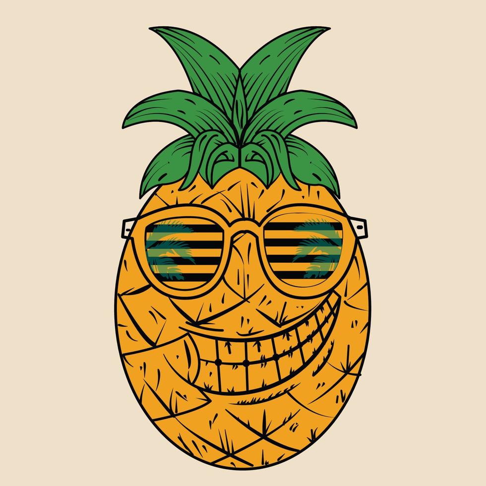 diseño vectorial de piña, ilustración vector