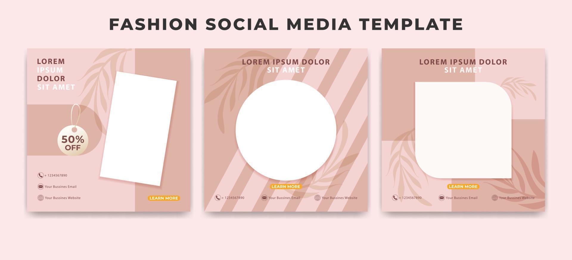 fashion social media post template. vector