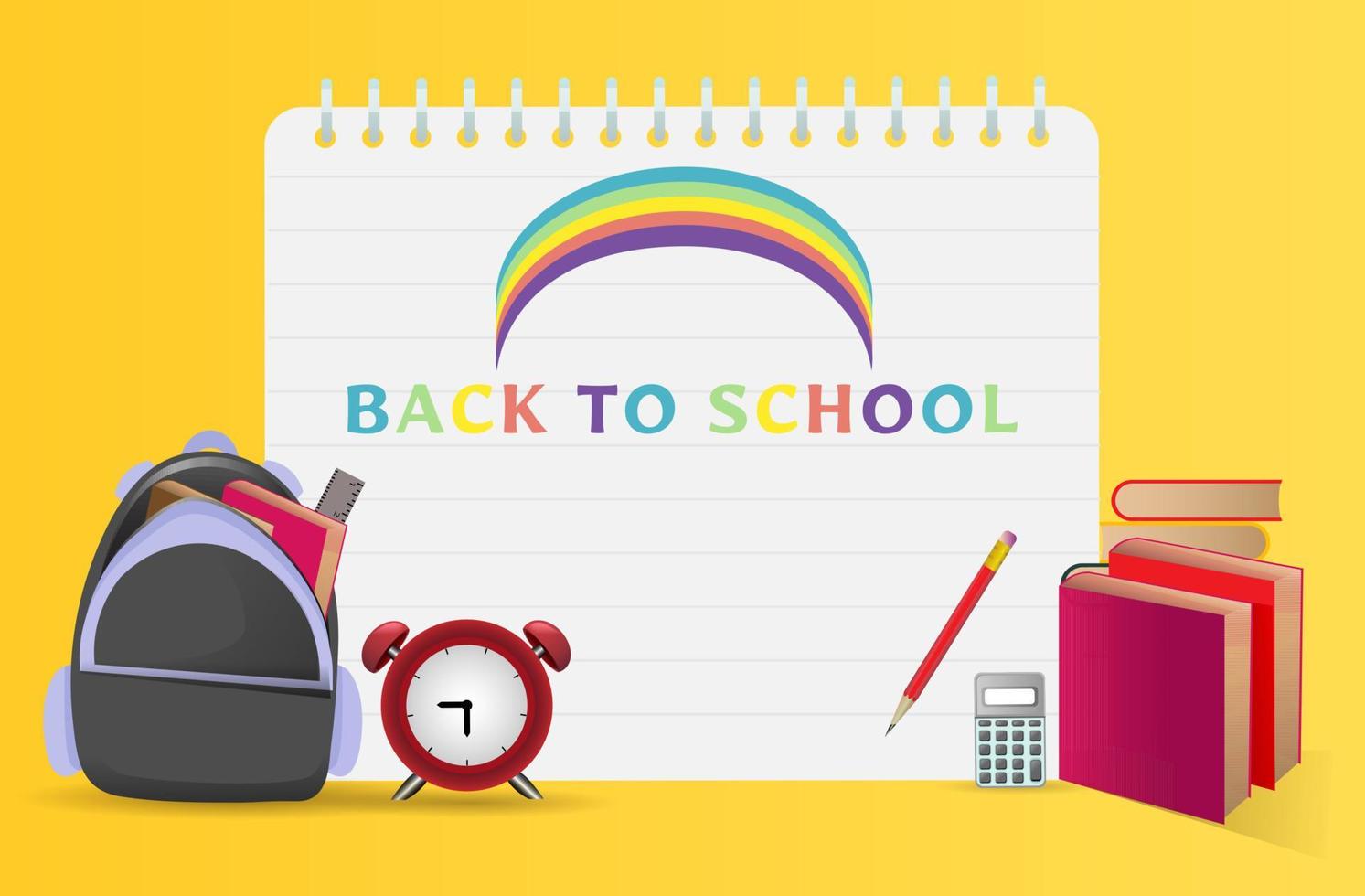 WELCOME BACK TO SCHOOL PLANER CONCEPT vector