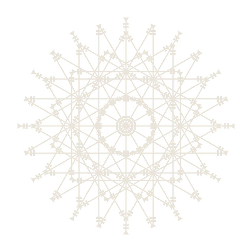 Mandala Round Circle Lace Symbol Icon. Abstract Oriental Mandala Template. Yoga Style Arabesque Pattern Elegant Element Icon vector