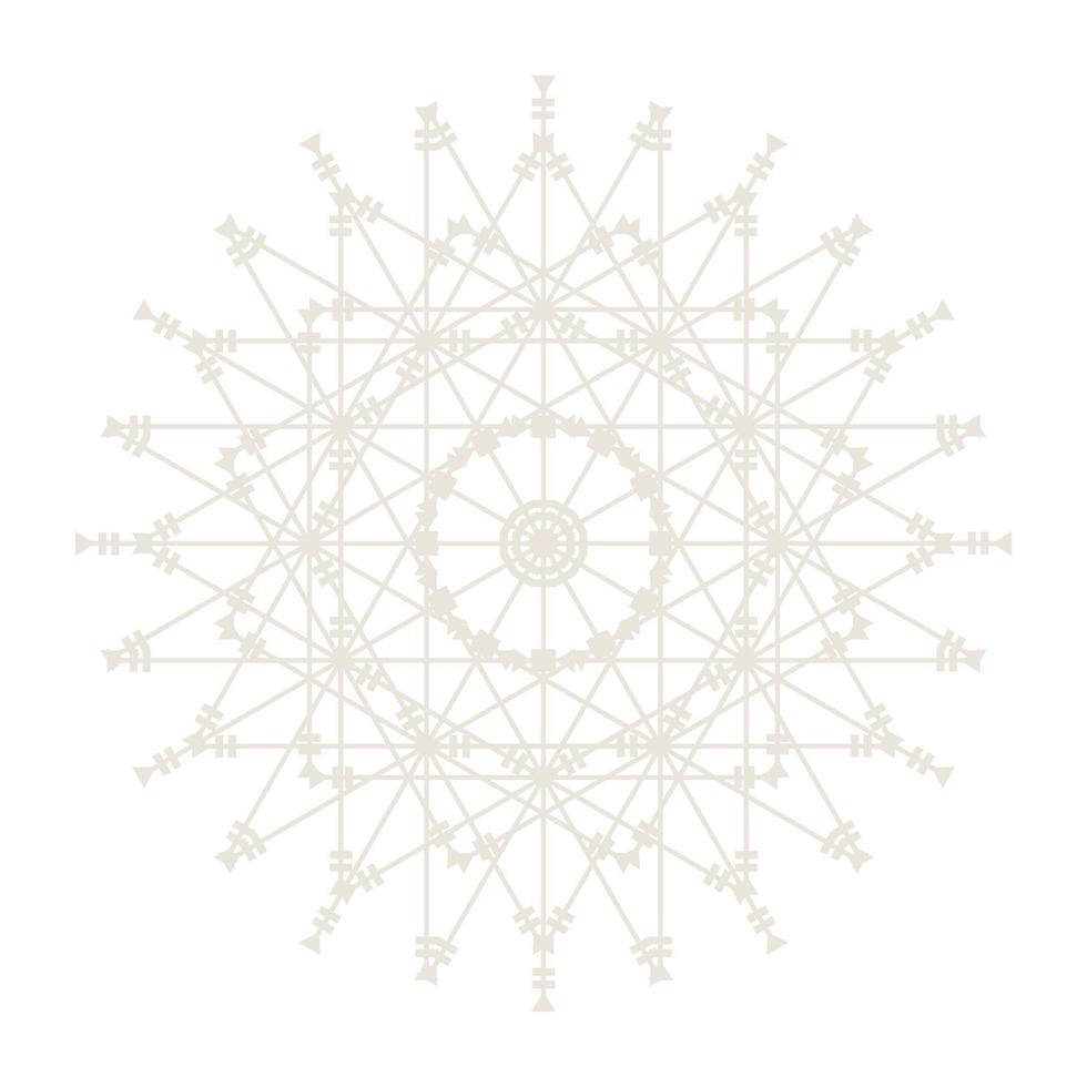 icono de símbolo de encaje de círculo redondo de mandala. plantilla de mandala oriental abstracta. icono de elemento elegante patrón arabesco estilo yoga vector